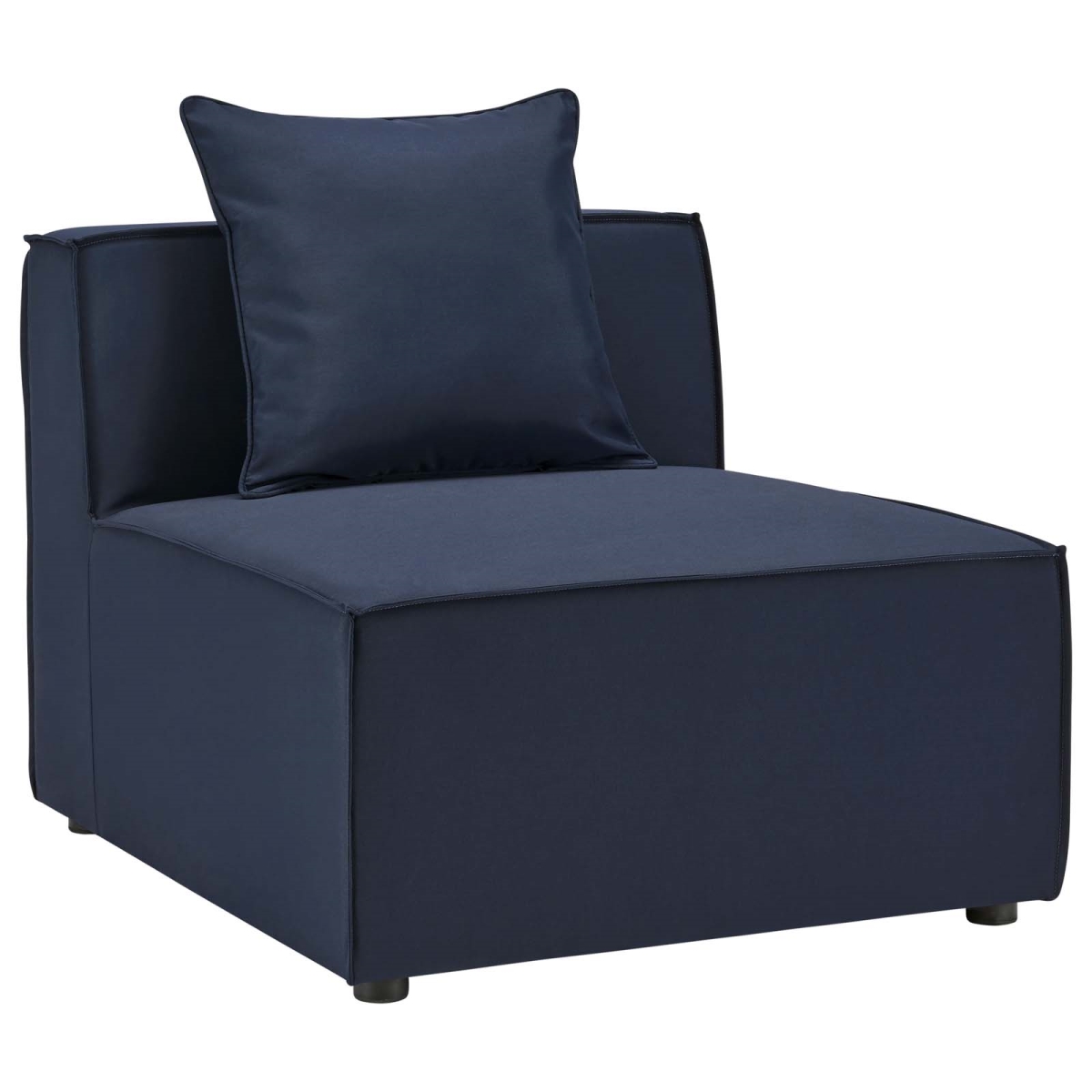 EEI-4209-NAV Saybrook Outdoor Patio Upholstered Sectional Sofa Armless Chair, Navy Blue