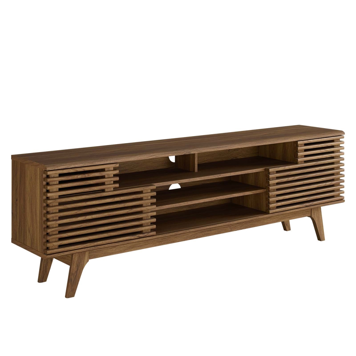 EEI-3433-WAL 71 in. Render Media Console TV Stand, Walnut