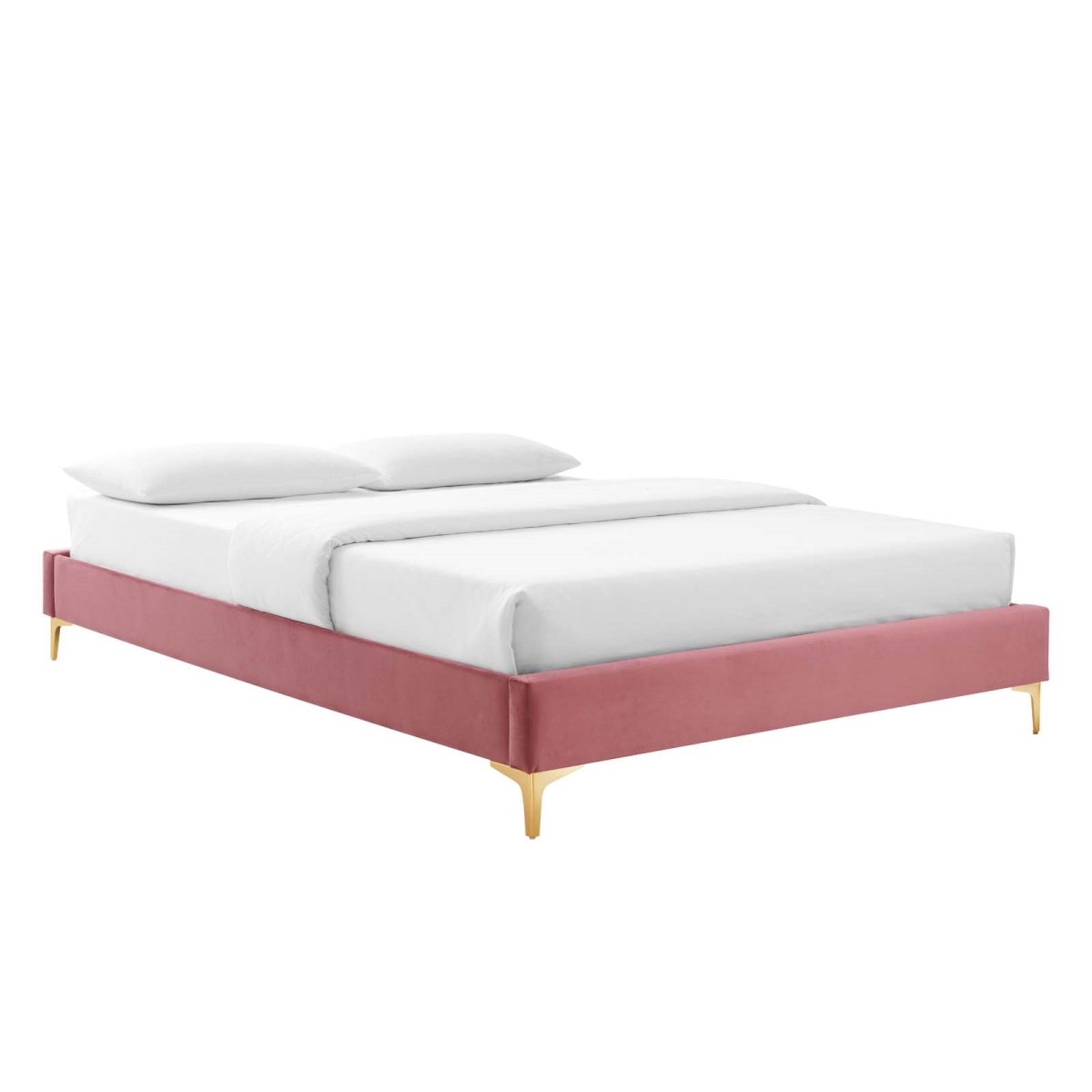 MOD-6307-DUS Sutton Performance Velvet Bed Frame, Dusty Rose - King Size