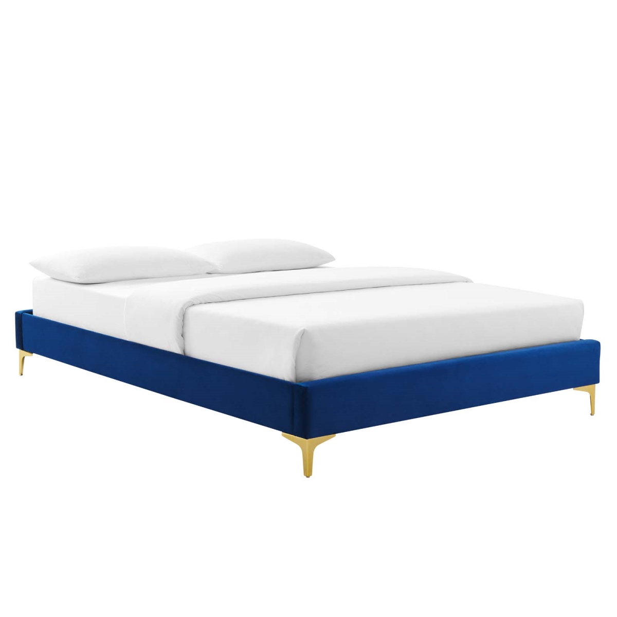 MOD-6306-NAV Sutton Performance Velvet Bed Frame, Navy - Full Size