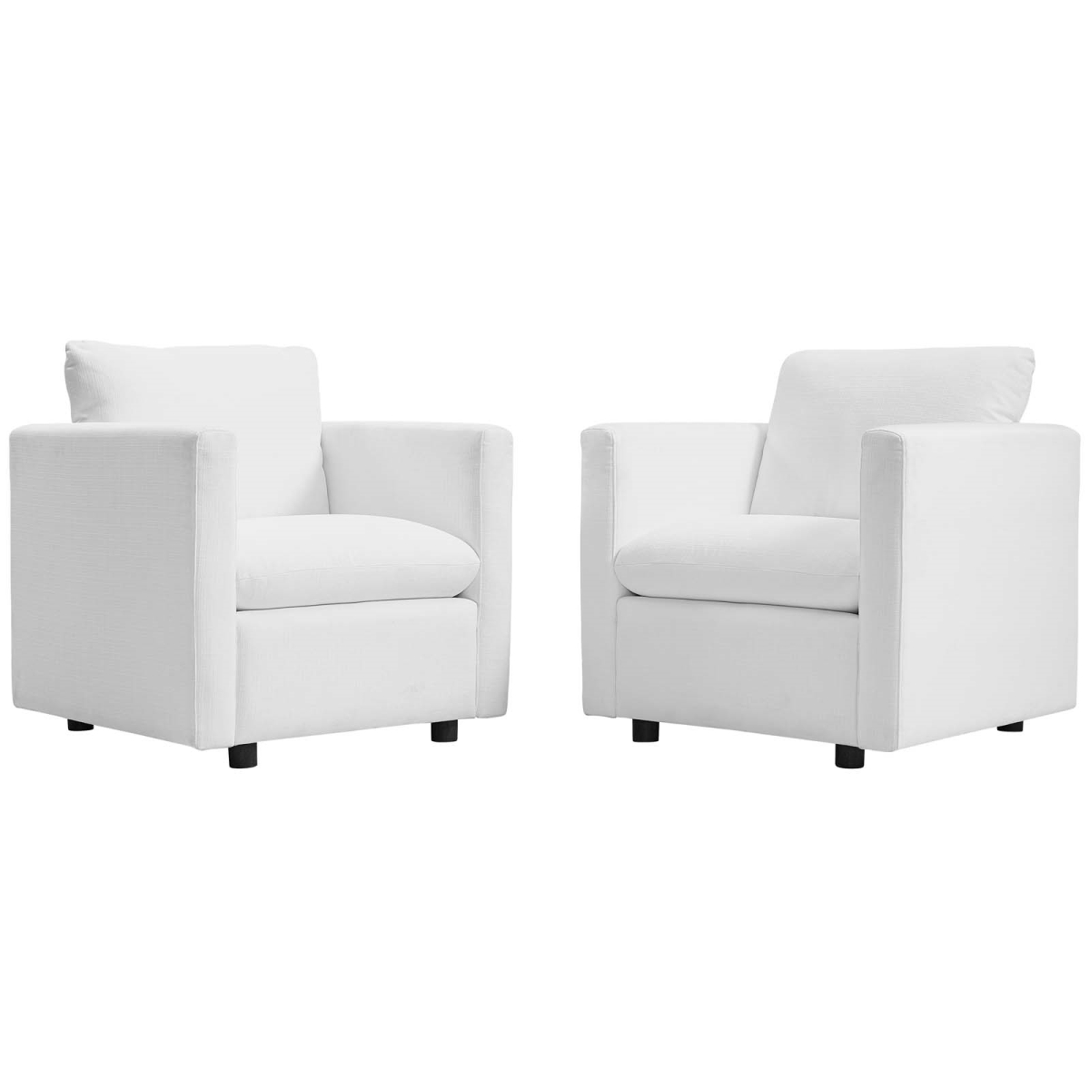 EEI-4078-WHI Activate Upholstered Fabric Armchair, White - Set of 2 -  Modway Furniture