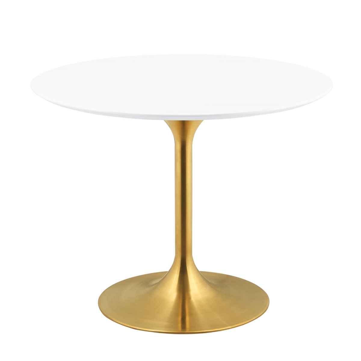 EEI-3226-GLD-WHI 40 in. Lippa Round Wood Dining Table, Gold & White