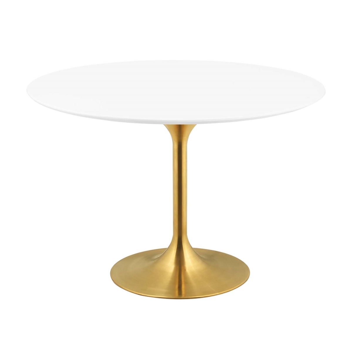 EEI-3227-GLD-WHI 47 in. Lippa Round Wood Dining Table, Gold & White