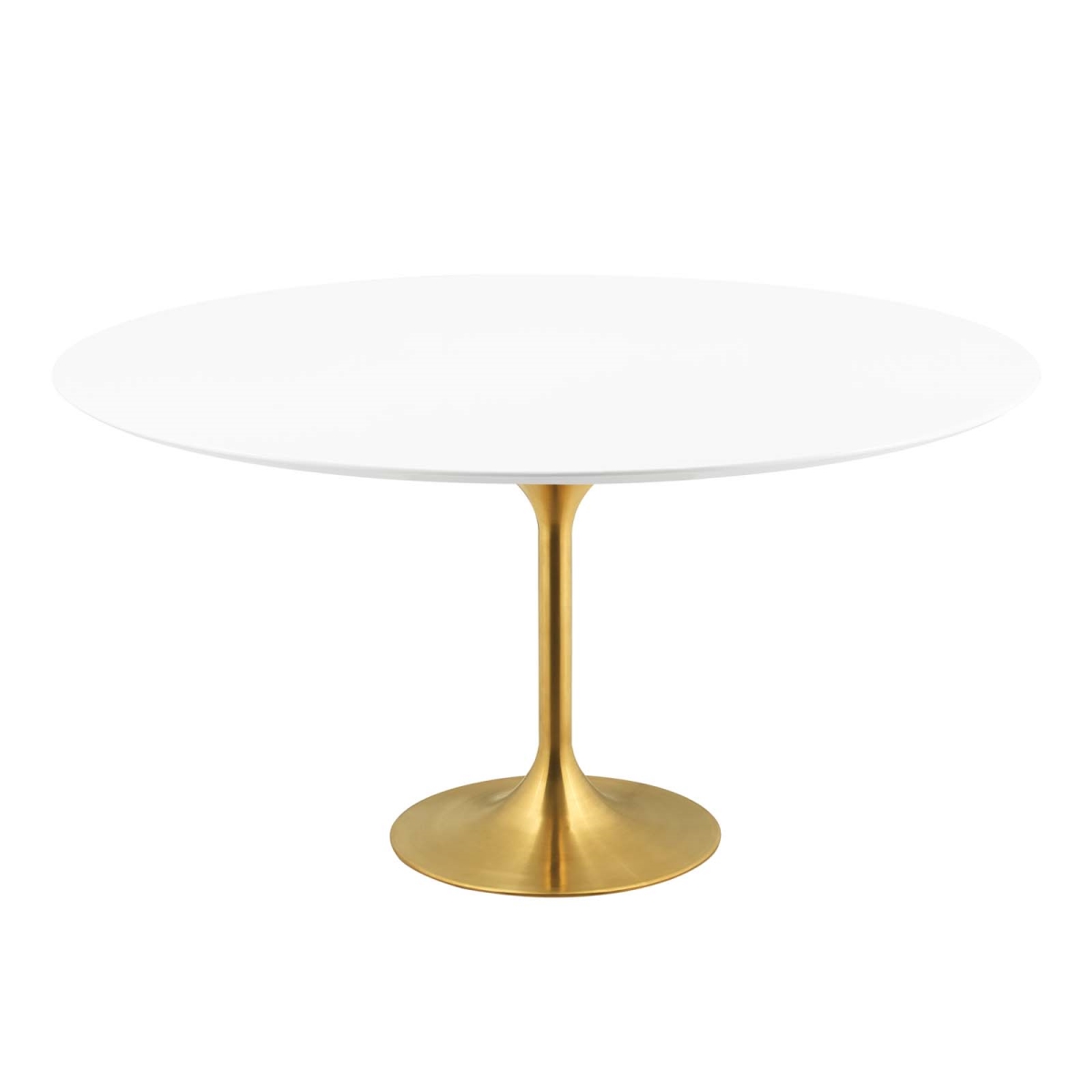 EEI-3229-GLD-WHI 60 in. Lippa Round Wood Dining Table, Gold & White