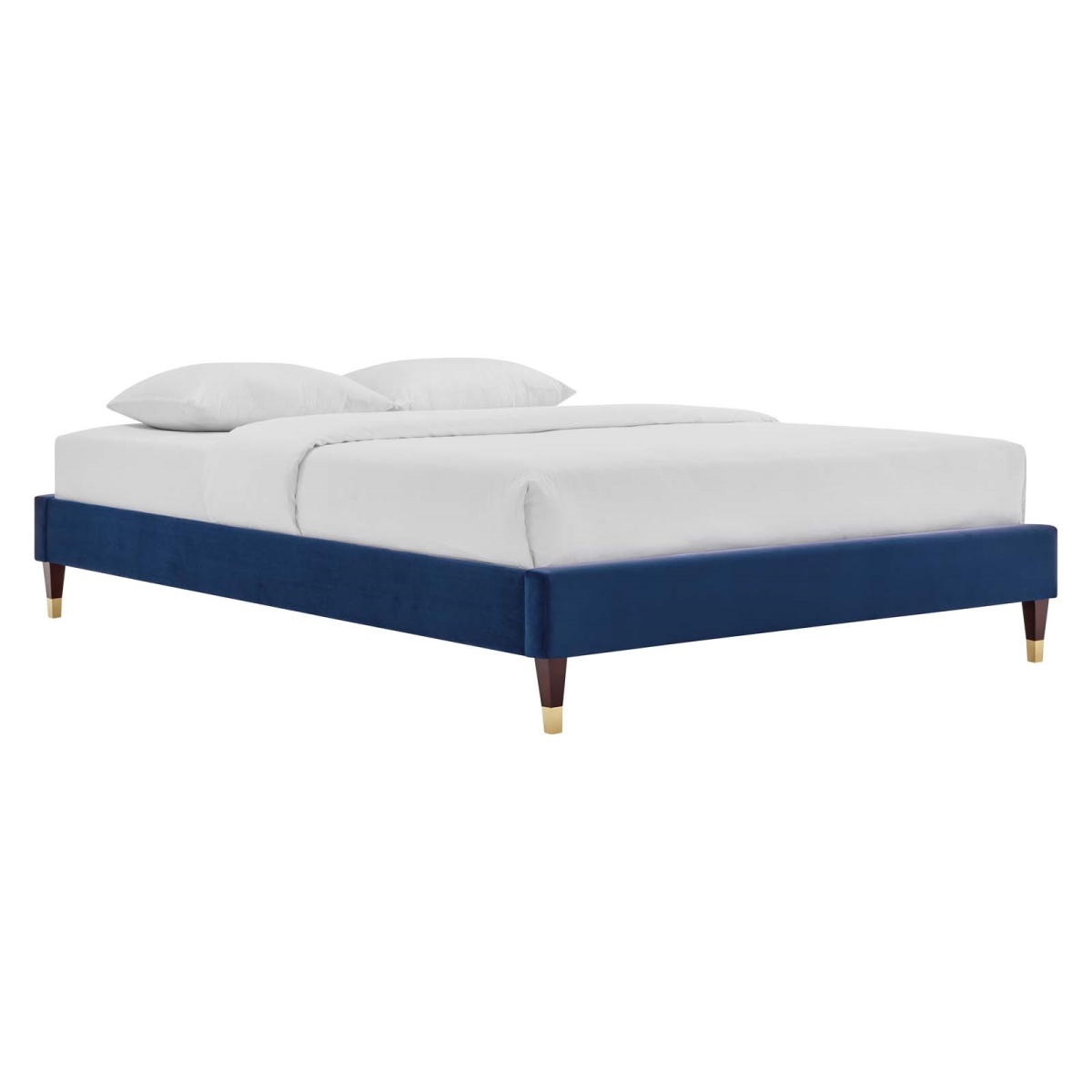 MOD-6269-NAV Harlow Performance Velvet Platform Bed Frame, Navy - Full Size