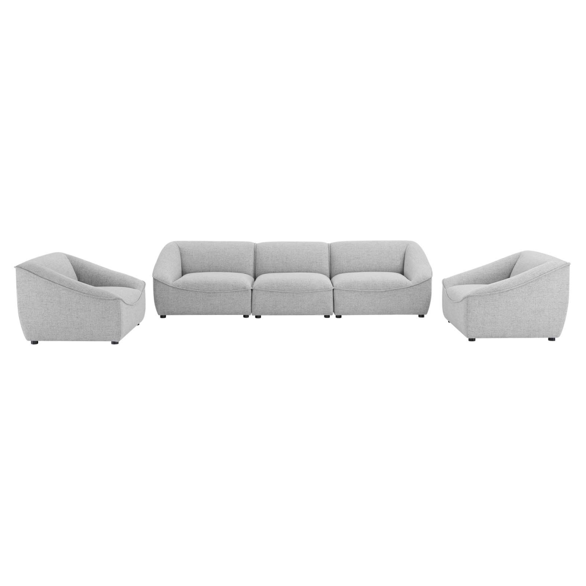 Picture of Modway Furniture EEI-5407-LGR Comprise Living Room Set&#44; Light Gray - 5 Piece