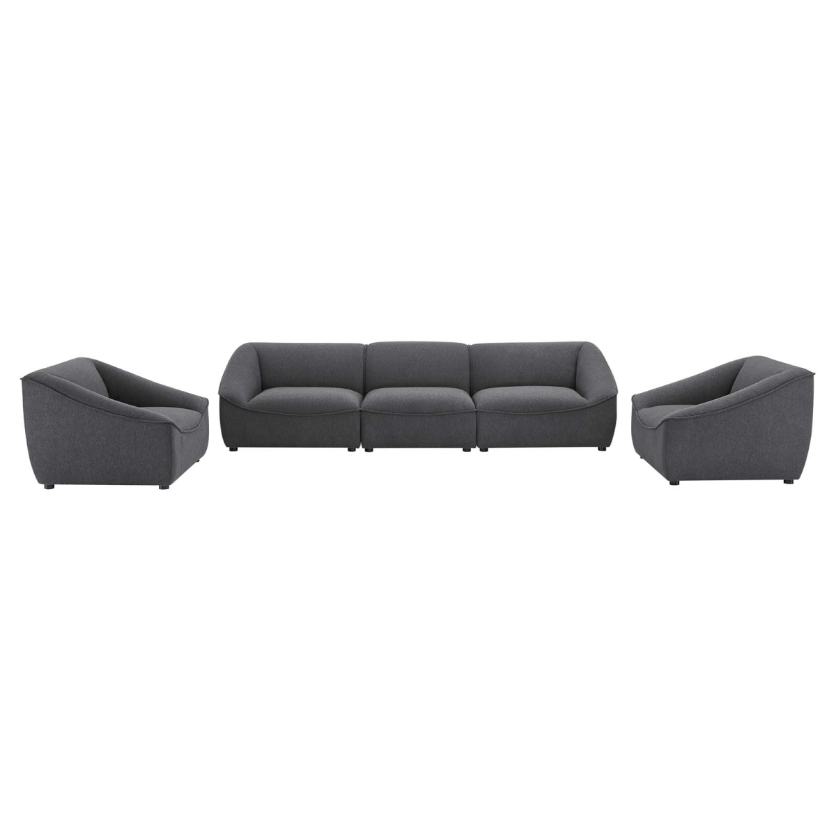 Picture of Modway Furniture EEI-5407-CHA 5 Piece Comprise Living Room Set&#44; Charcoal