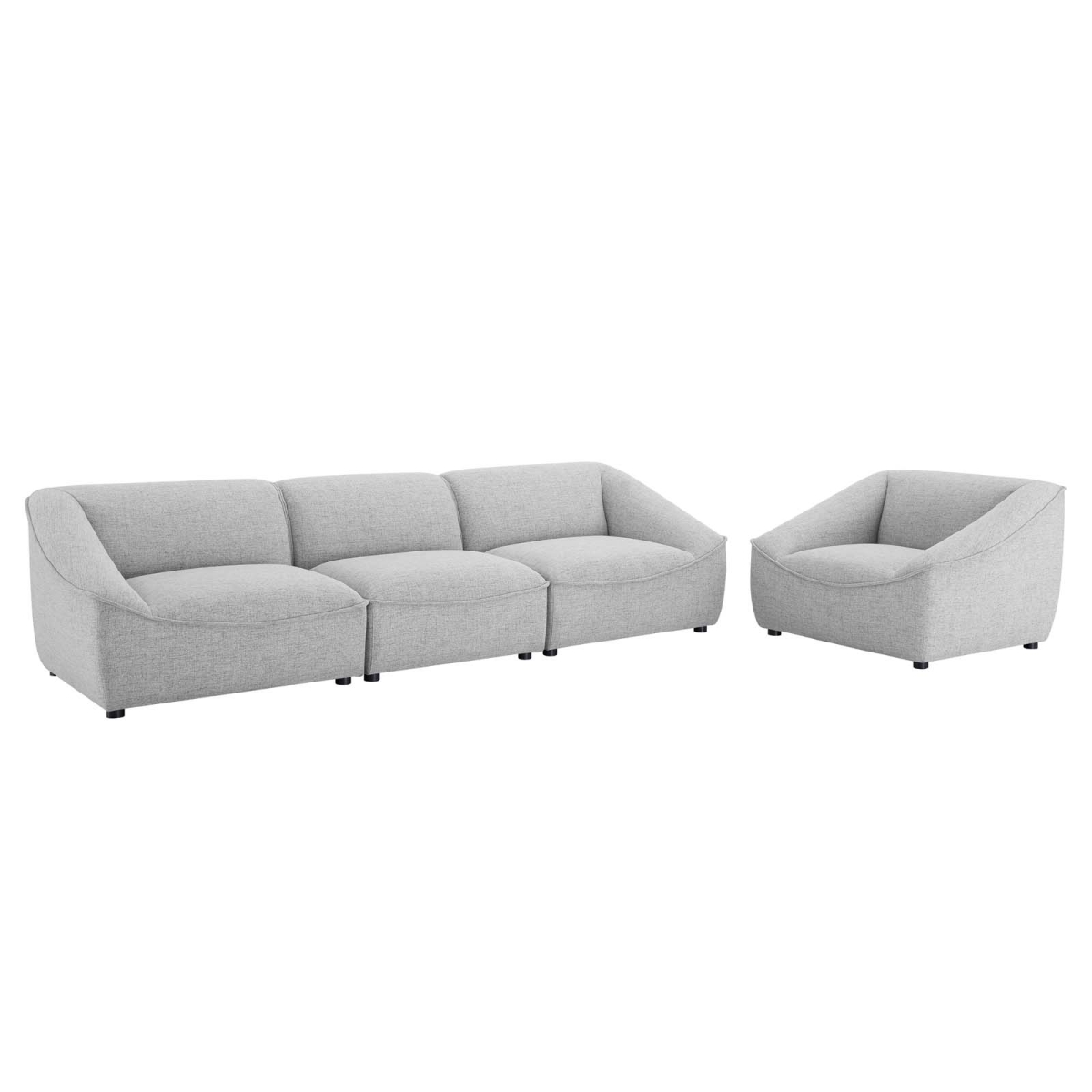 Picture of Modway Furniture EEI-5406-LGR Comprise Living Room Set&#44; Light Gray - 4 Piece