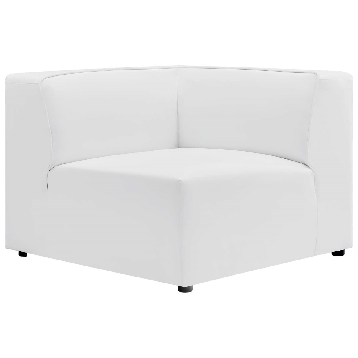 EEI-4625-WHI Mingle Vegan Leather Corner Chair, White