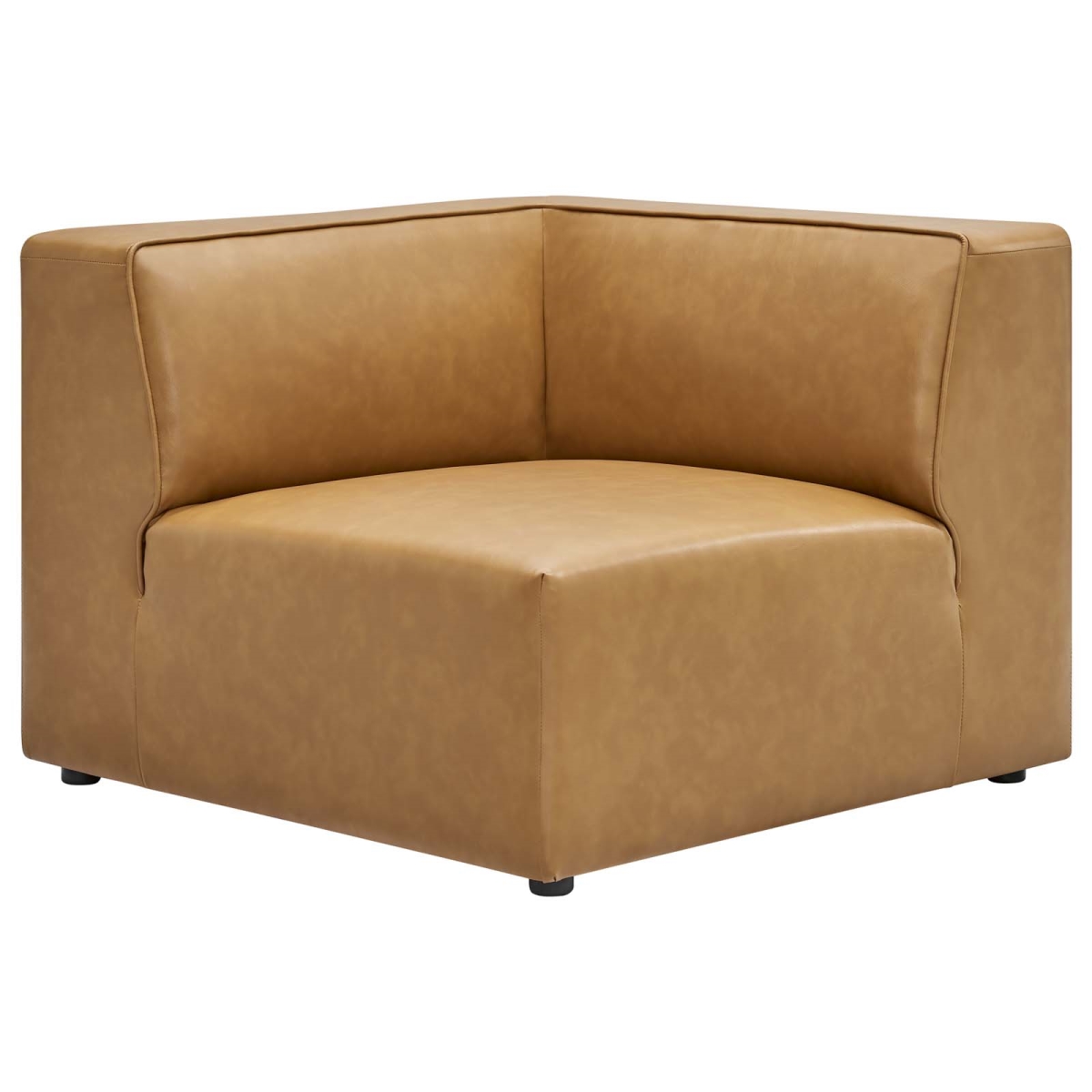 EEI-4625-TAN Mingle Vegan Leather Corner Chair, Tan