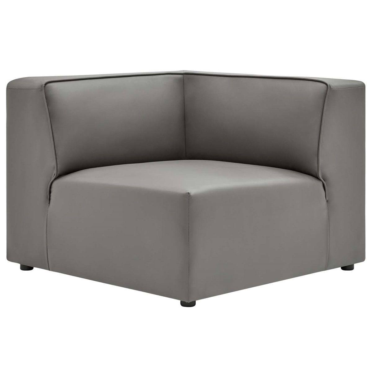 EEI-4625-GRY Mingle Vegan Leather Corner Chair, Gray