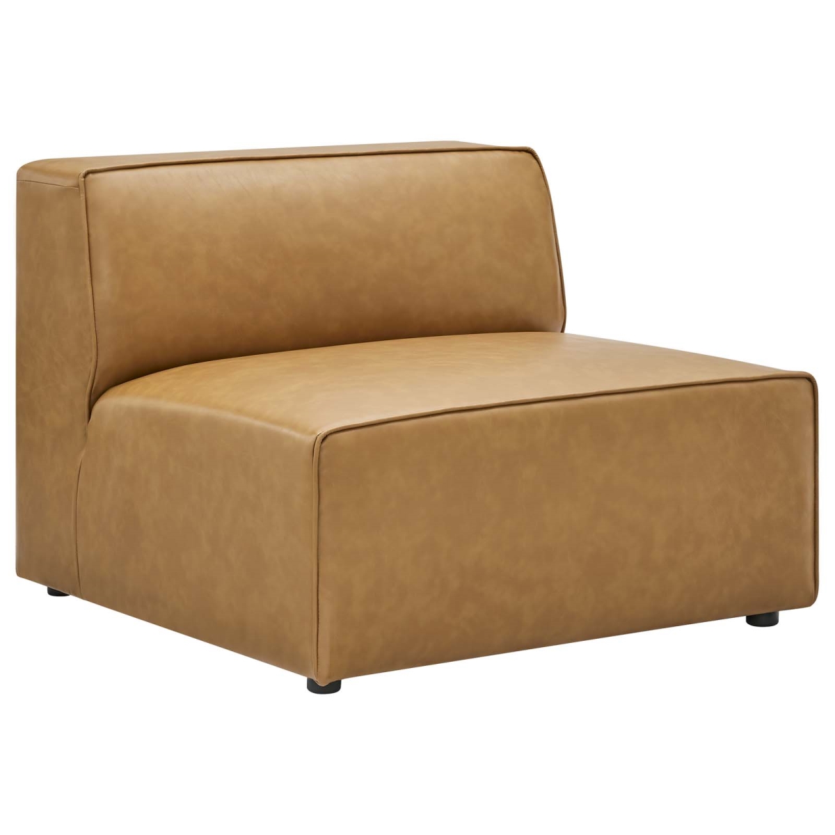 EEI-4623-TAN Mingle Vegan Leather Armless Chair, Tan