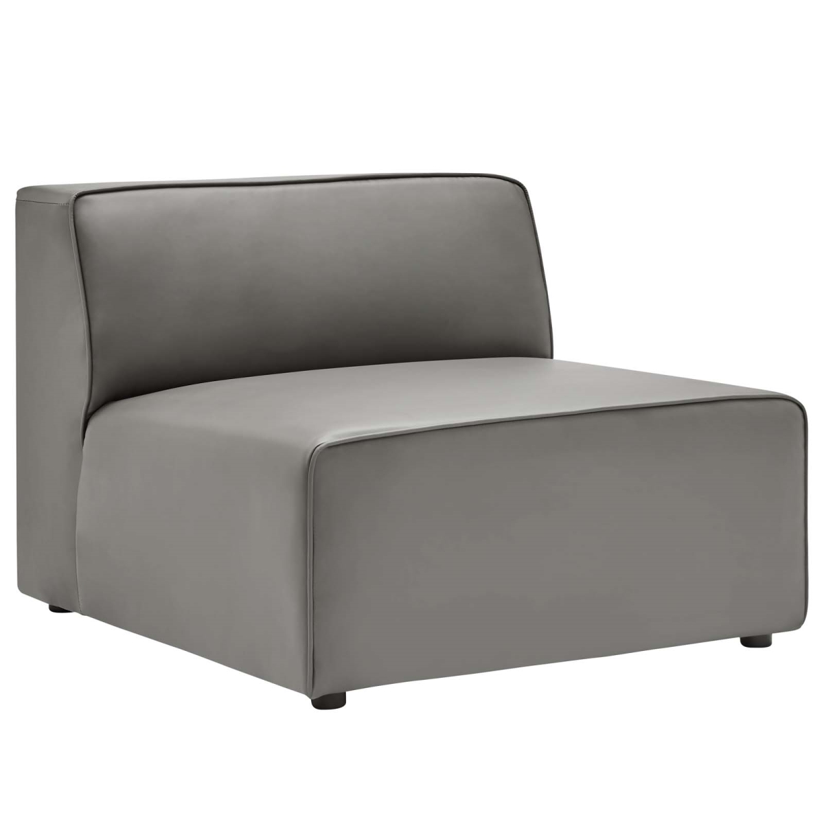 EEI-4623-GRY Mingle Vegan Leather Armless Chair, Gray