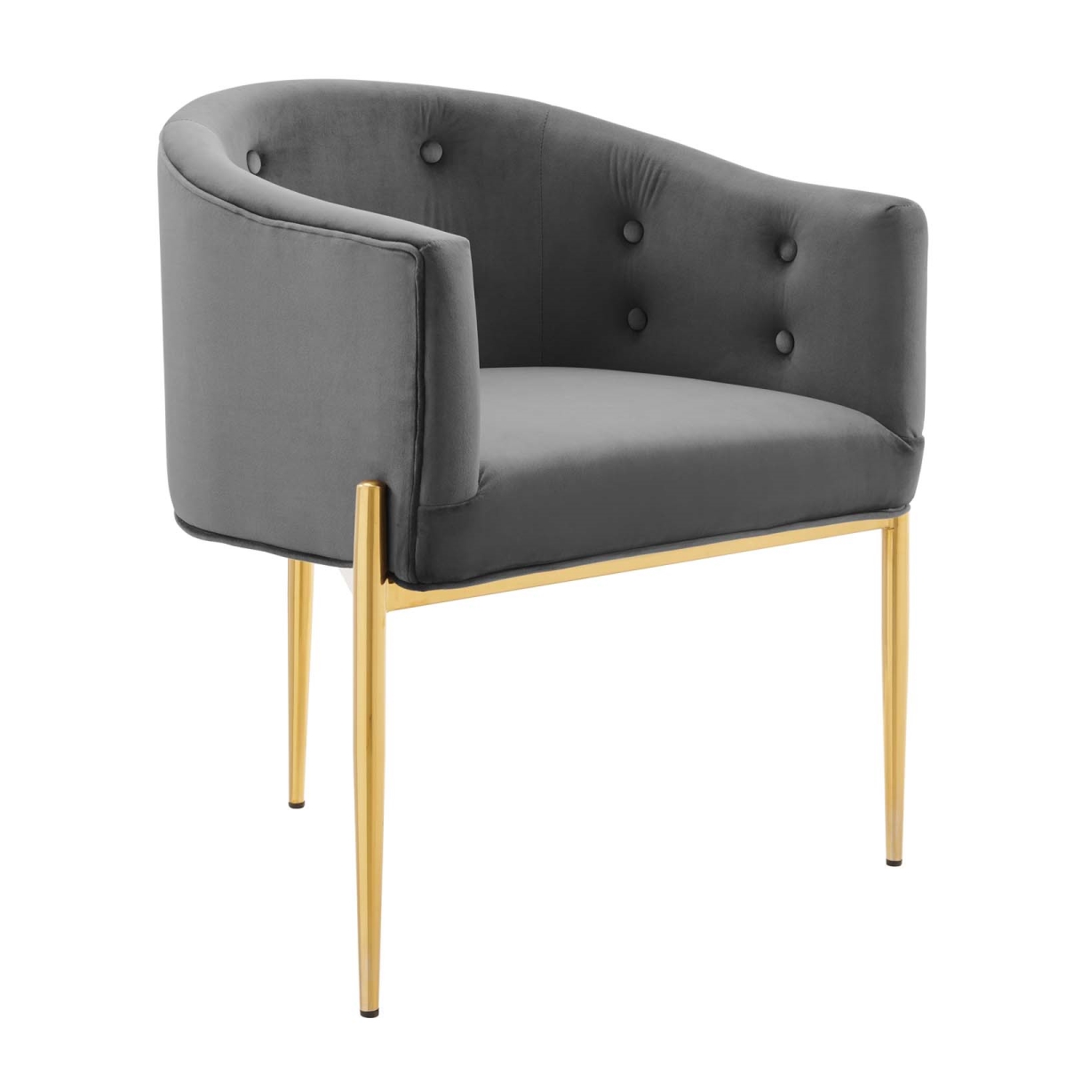 EEI-3903-GRY Savour Tufted Performance Velvet Accent Chair, Gray