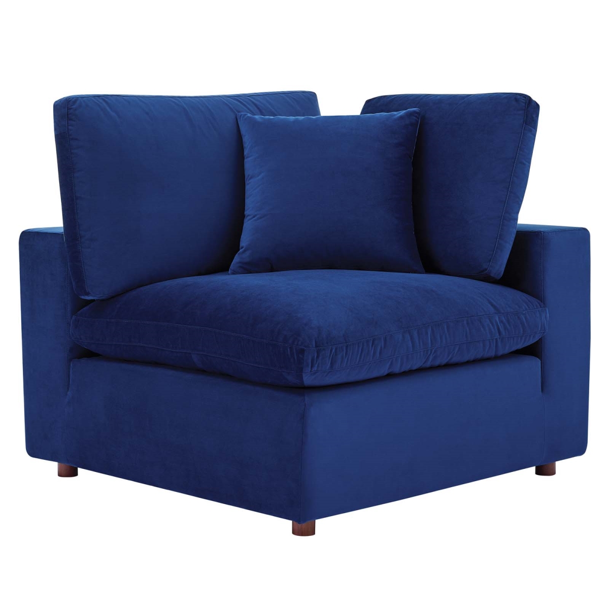 EEI-4366-NAV Commix Down Filled Overstuffed Performance Velvet Corner Chair, Navy