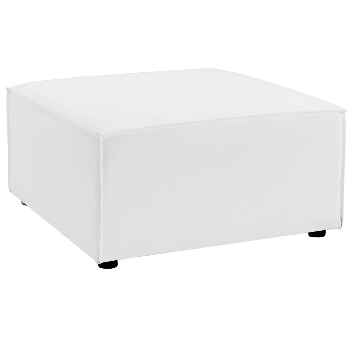 EEI-4211-WHI Saybrook Outdoor Patio Upholstered Sectional Sofa Ottoman, White