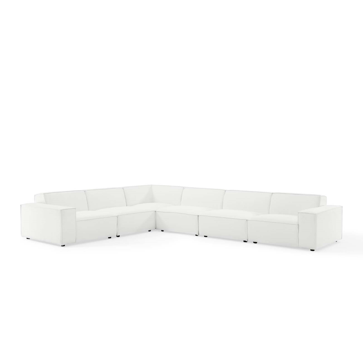 EEI-4119-WHI Restore Sectional Sofa, White - 6 Piece