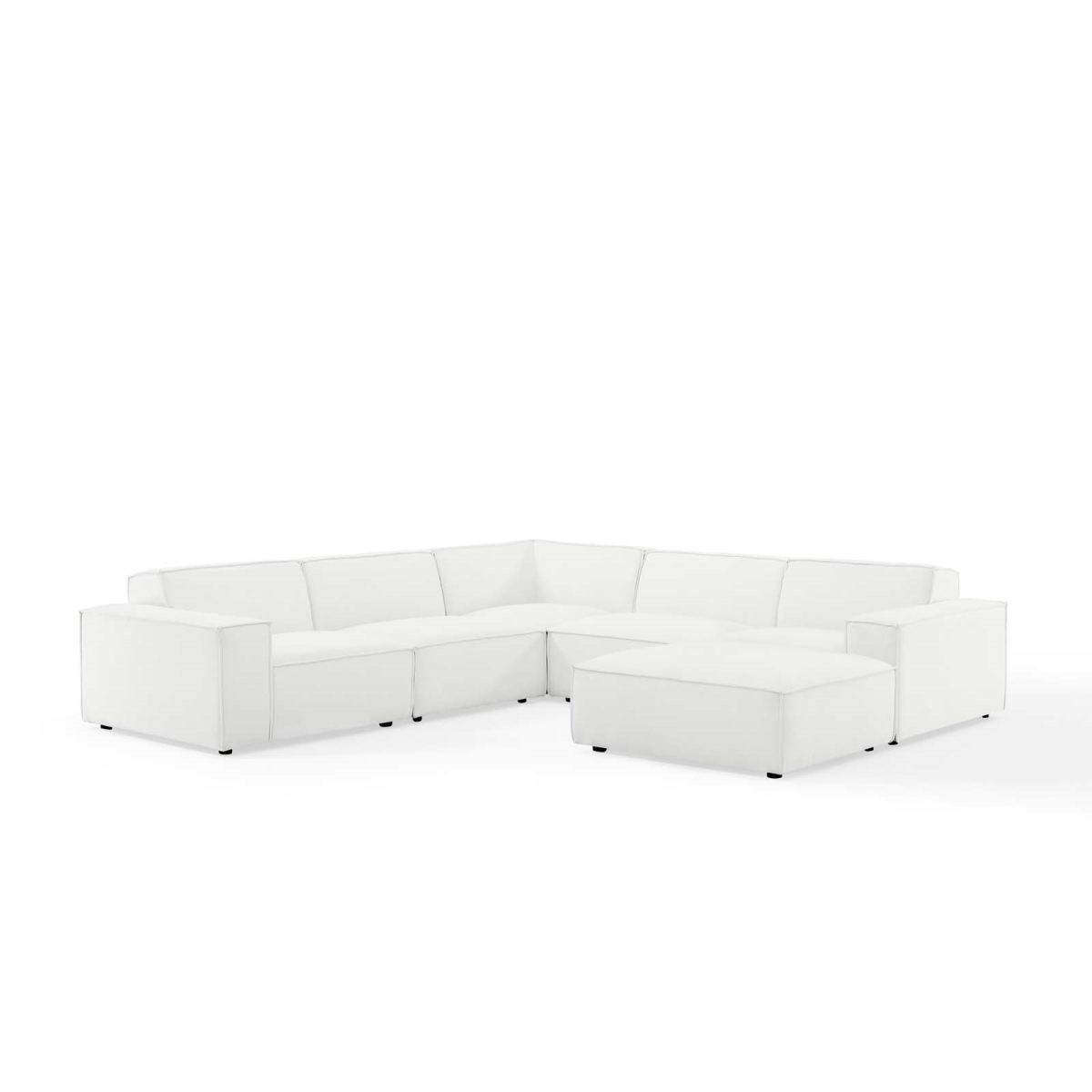 EEI-4118-WHI Restore Sectional Sofa, White - 6 Piece