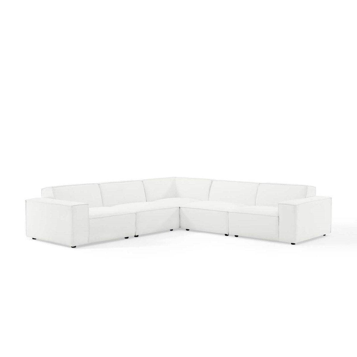 EEI-4117-WHI Restore Sectional Sofa, White - 5 Piece