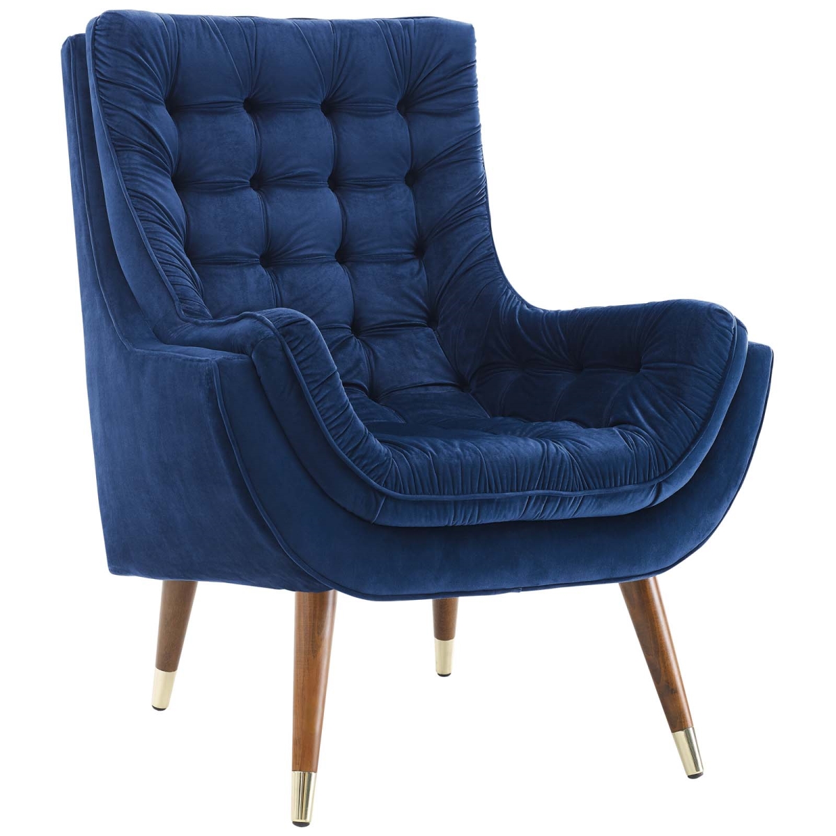 Modway EEI-3001-NAV Suggest Button Tufted Performance Velvet Lounge Chair, Navy