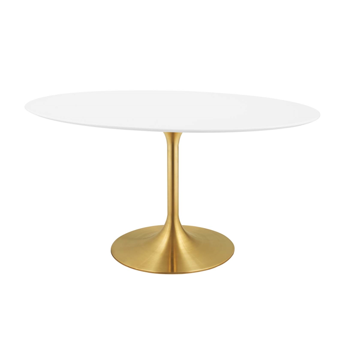 60 in. Lippa Oval Wood Dining Table, Gold White - 29.5 x 60 x 35.5 in.