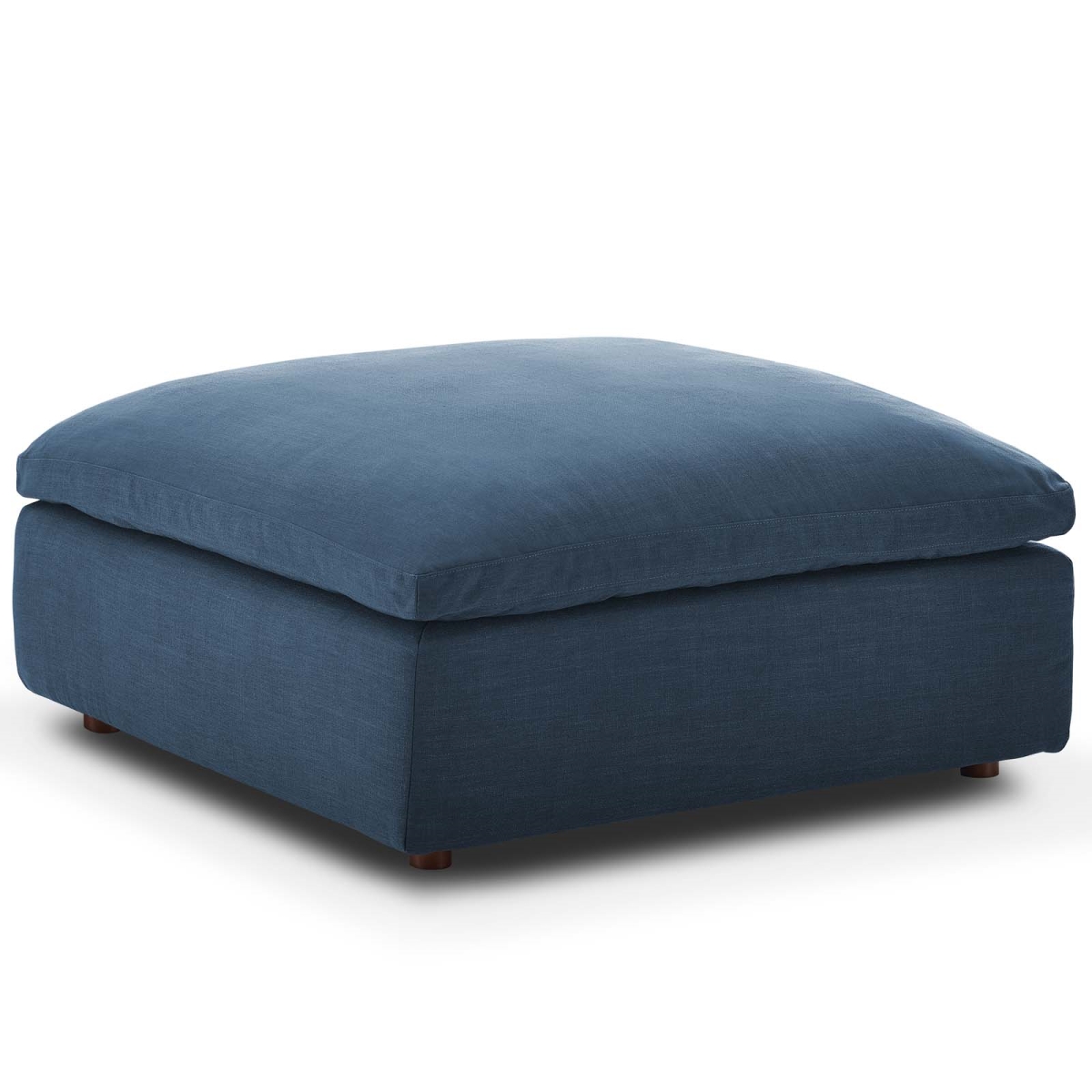 Commix Down Filled Overstuffed Ottoman, Azure - 19 x 39 x 40 in.