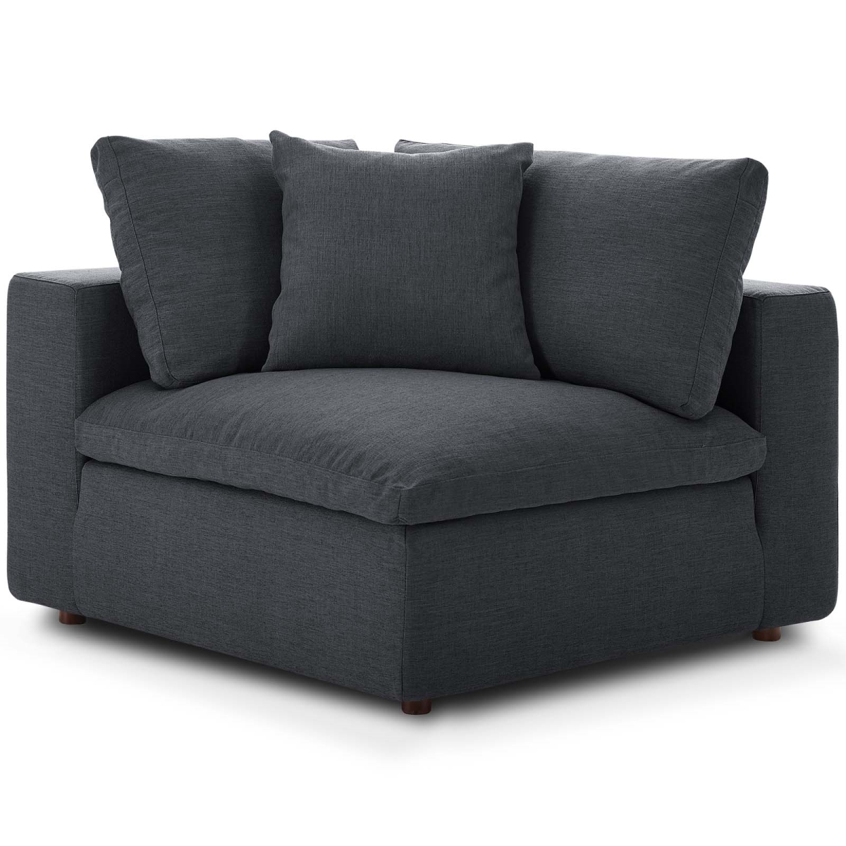 EEI-3319-GRY Commix Down Filled Overstuffed Corner Chair, Grey