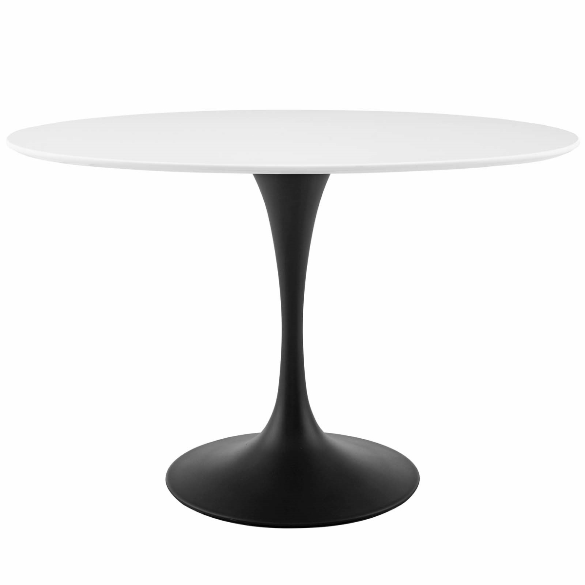 EEI-3517-BLK-WHI 48 in. Lippa Oval Wood Top Dining Table, Black & White