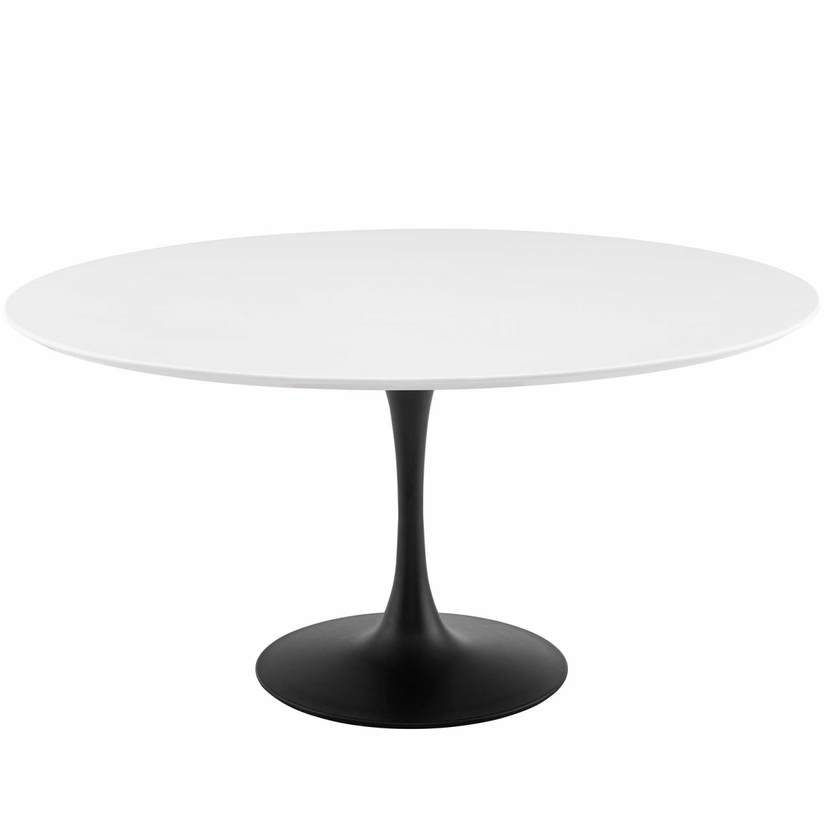 EEI-3524-BLK-WHI 60 in. Lippa Round Wood Dining Table, Black & White