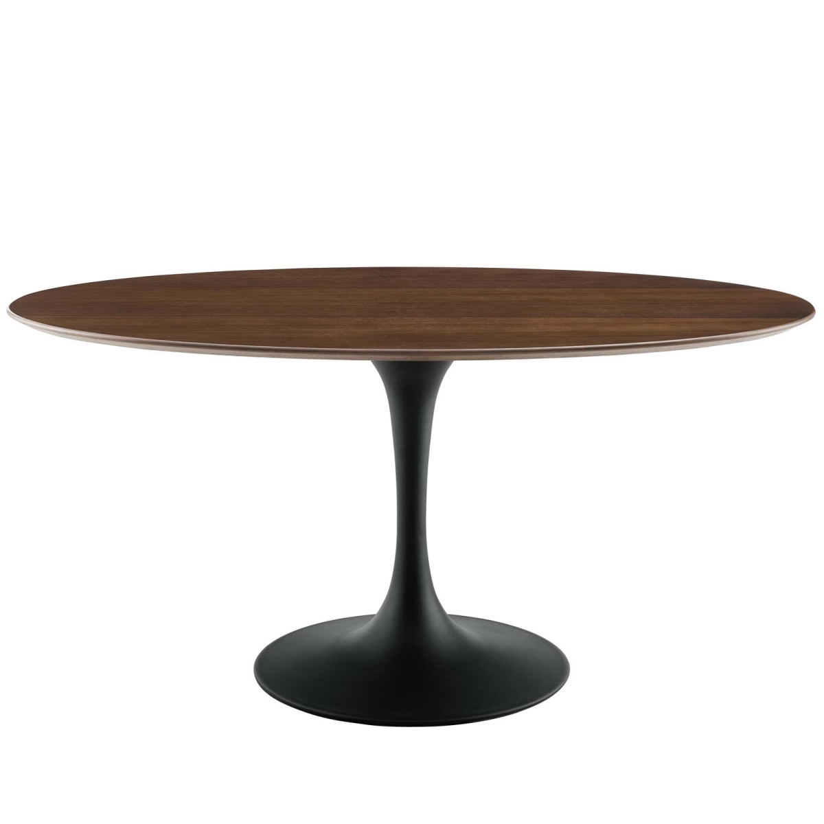 EEI-3543-BLK-WAL 60 in. Lippa Oval Dining Table, Black & Walnut