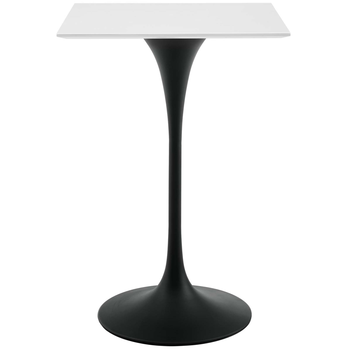 EEI-3546-BLK-WHI 28 in. Lippa Wood Top Bar Table, Black White - Square