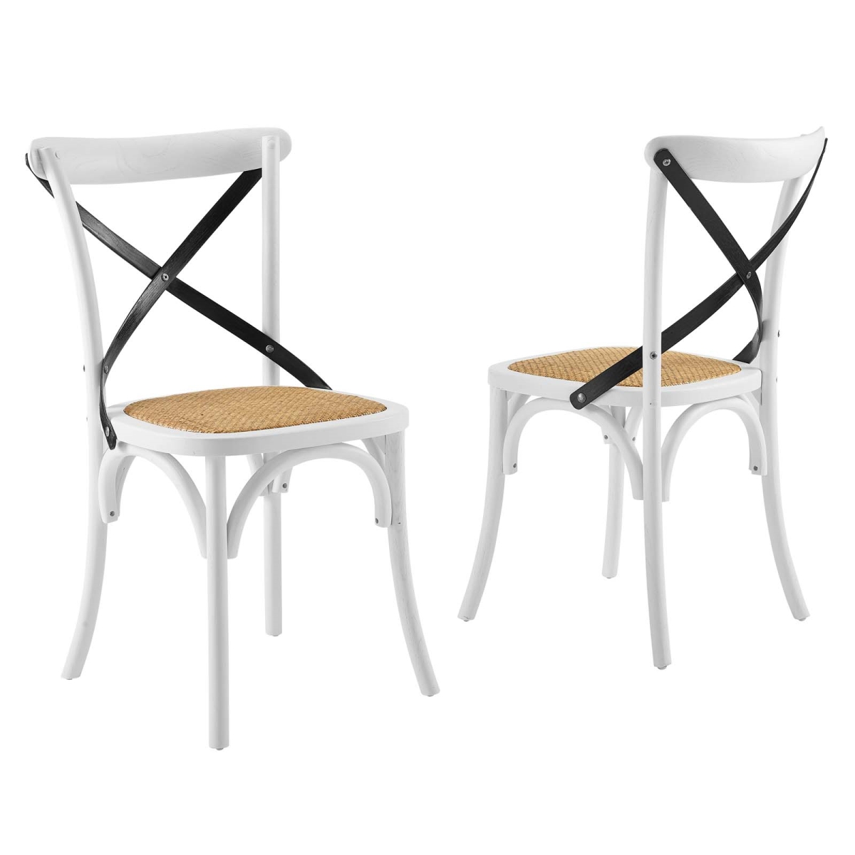 EEI-3481-WHI-BLK Gear Dining Side Chair, White Black - Set of 2 -  Modway Furniture