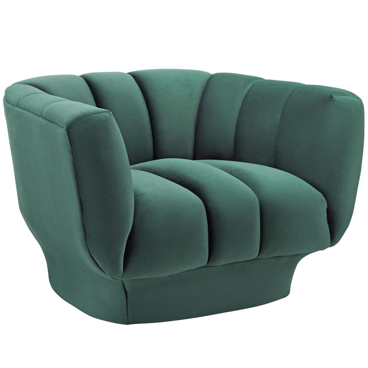 Modway EEI-3352-GRN Entertain Vertical Channel Tufted Performance Velvet Armchair, Green