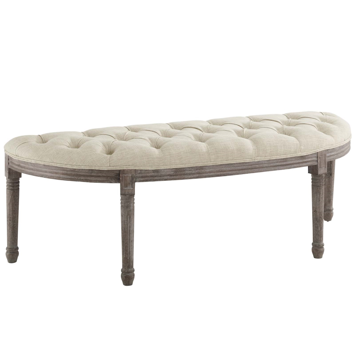 Picture of Modway Furniture EEI-3369-BEI Esteem Vintage French Upholstered Fabric Semi-Circle Bench&#44; Beige