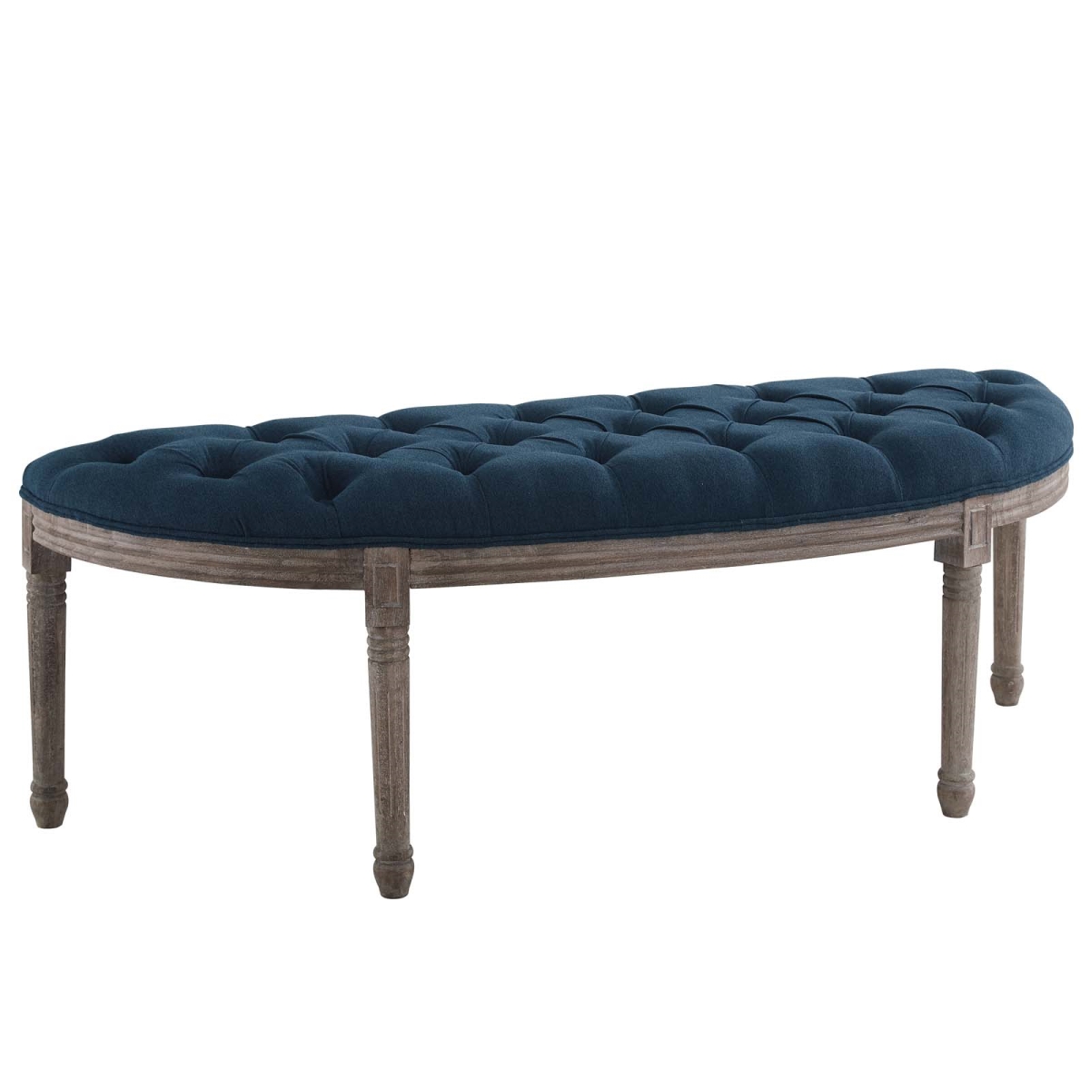 Picture of Modway Furniture EEI-3369-NAV Esteem Vintage French Upholstered Fabric Semi-Circle Bench&#44; Navy