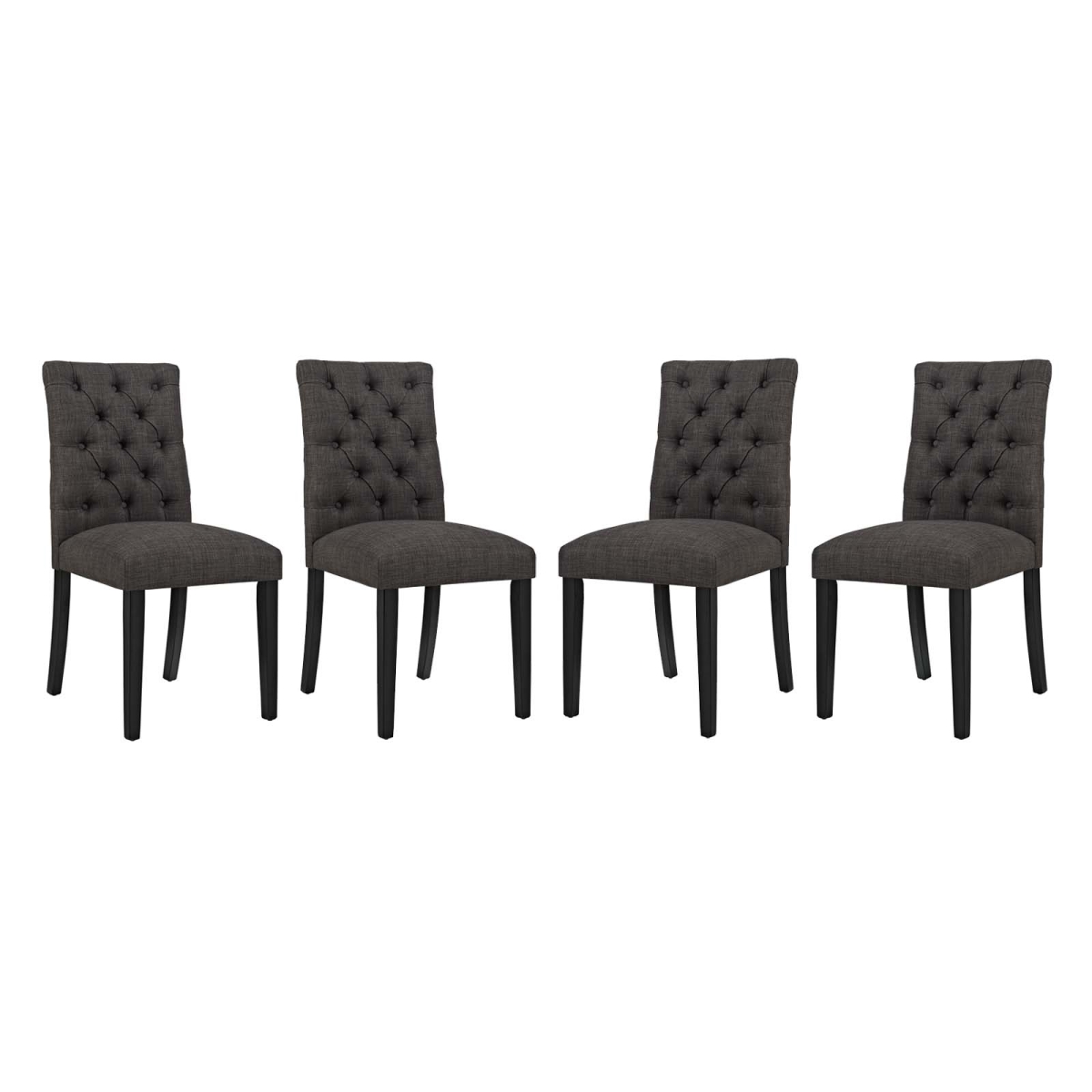 EEI-3475-BRN Duchess Fabric Dining Chair, Brown - Set of 4