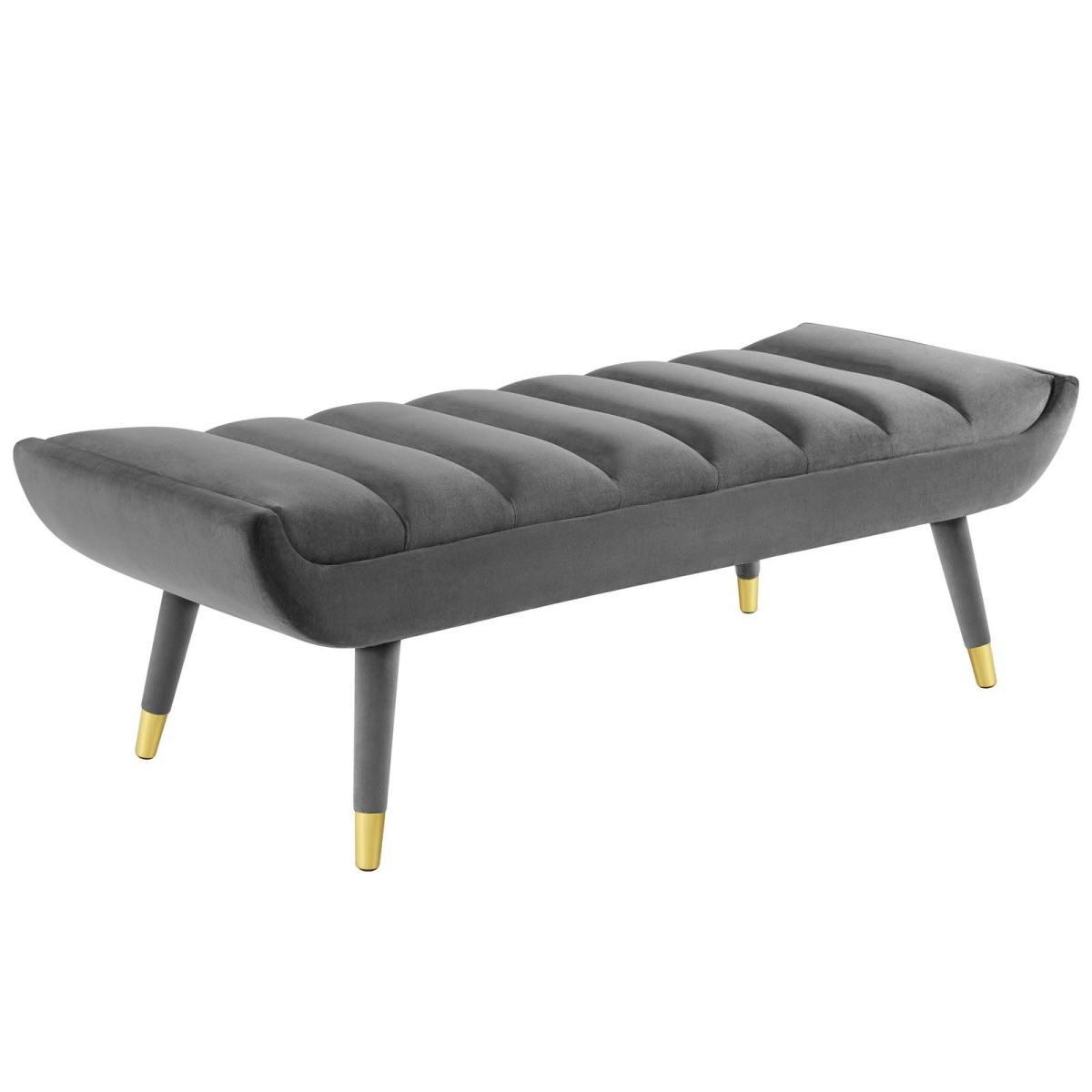 Picture of Modway Furniture EEI-3484-GRY Guess Channel Tufted Performance Velvet Accent Bench&#44; Gray