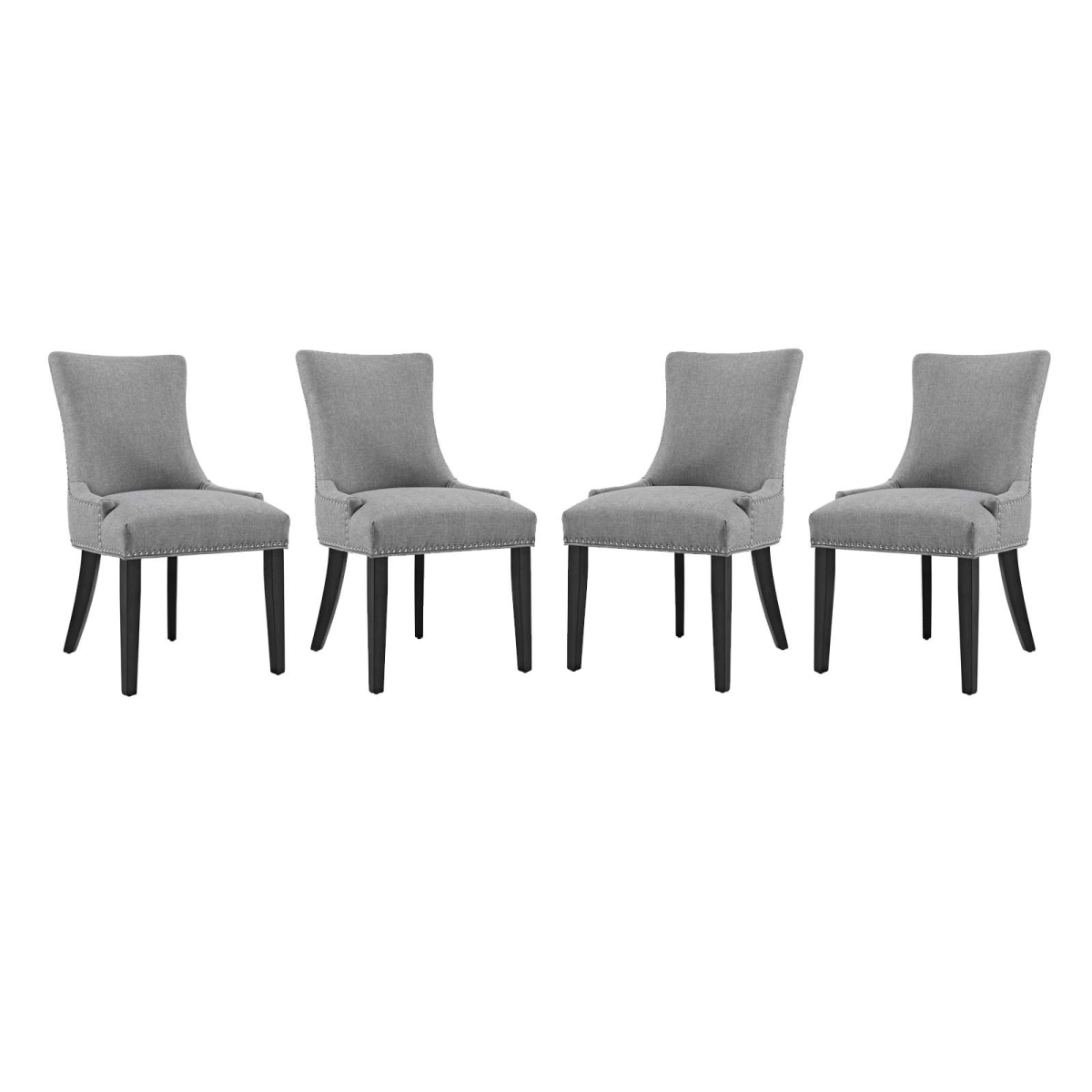EEI-3497-LGR 25 x 22 x 36 in. Marquis Fabric Dining Chair, Light Gray - Set of 4