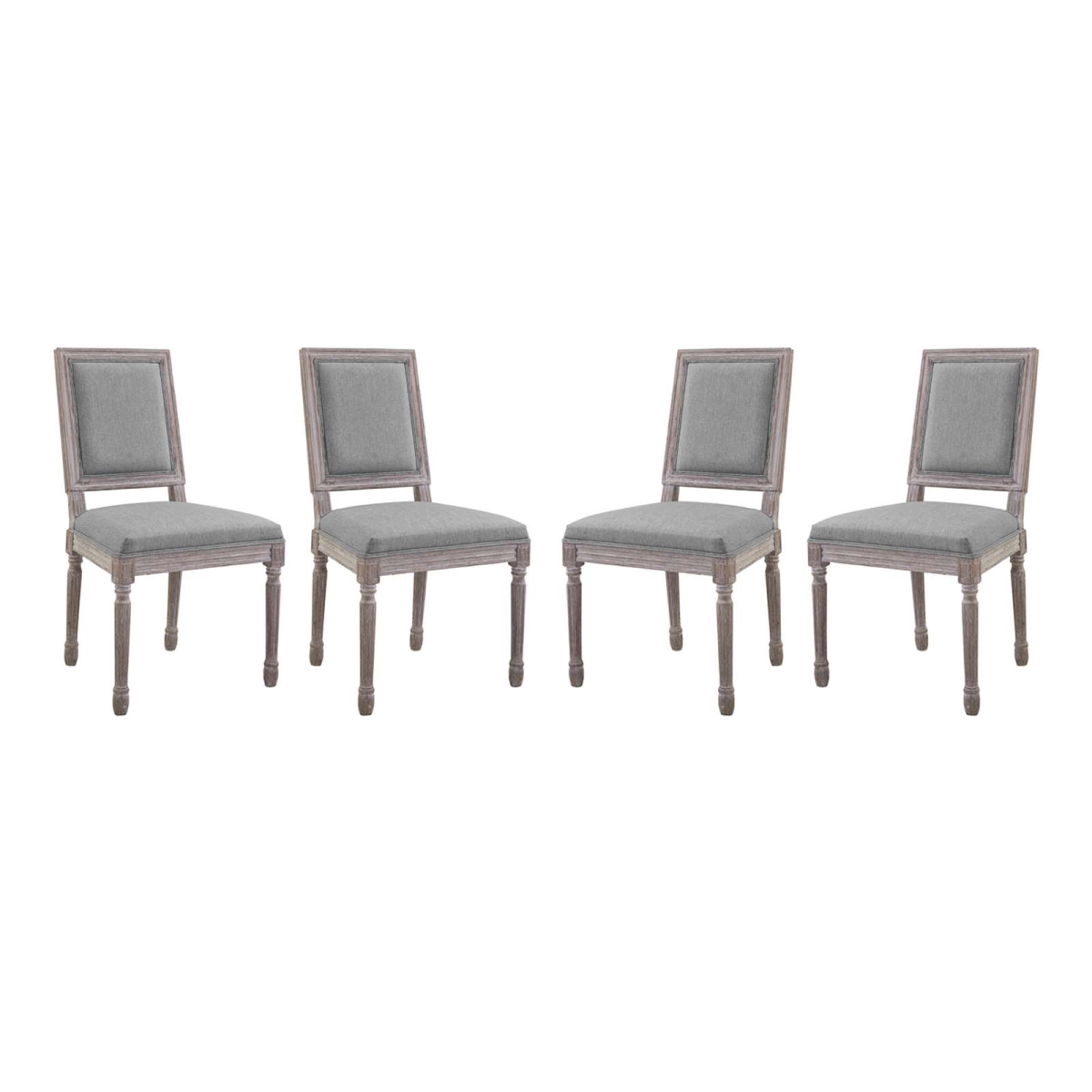 EEI-3501-LGR Court Dining Side Chair - Upholstered Fabric, Light Gray - Set of 4 -  Modway Furniture