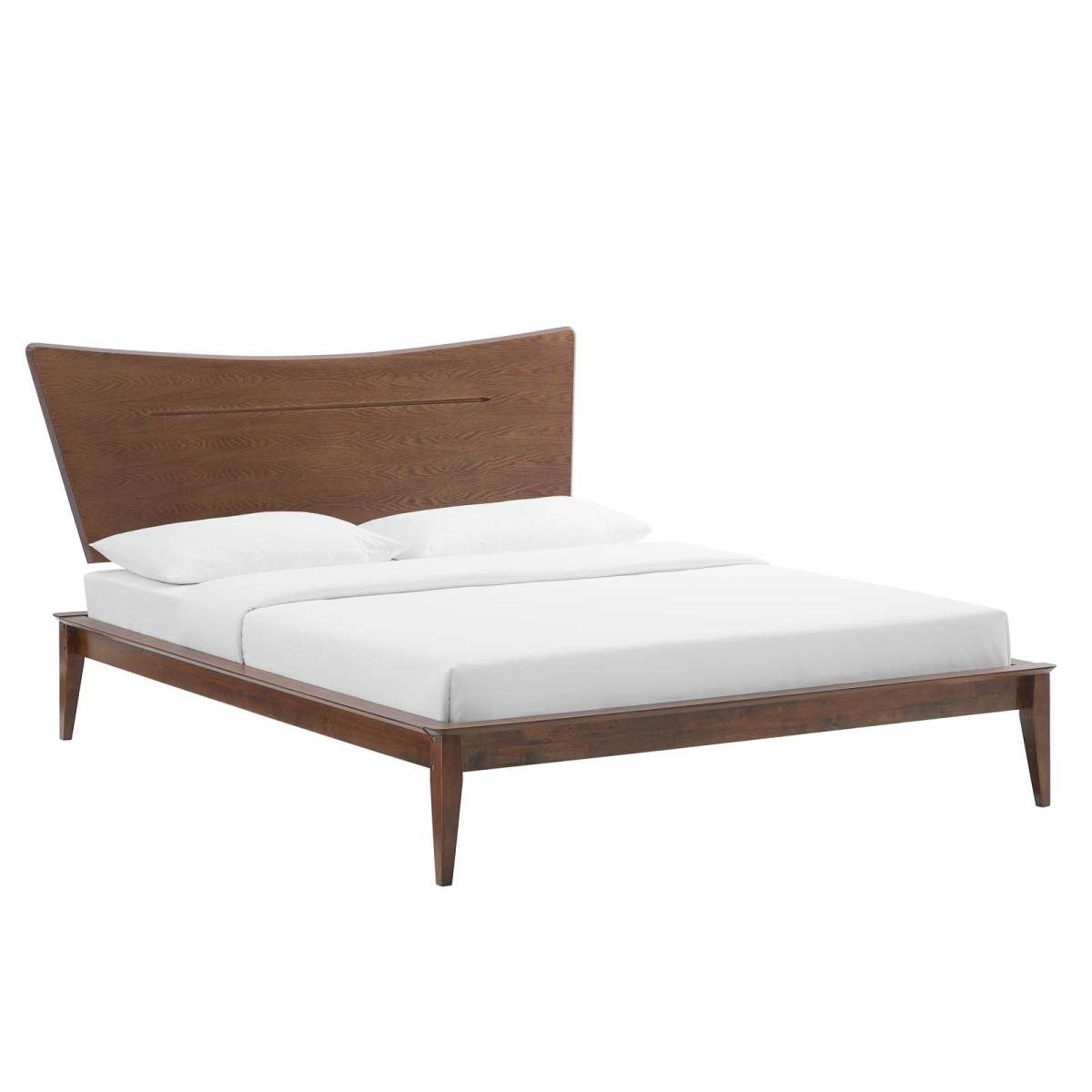 MOD-6250-WAL Astra Wood Platform Bed, Walnut - Queen Size