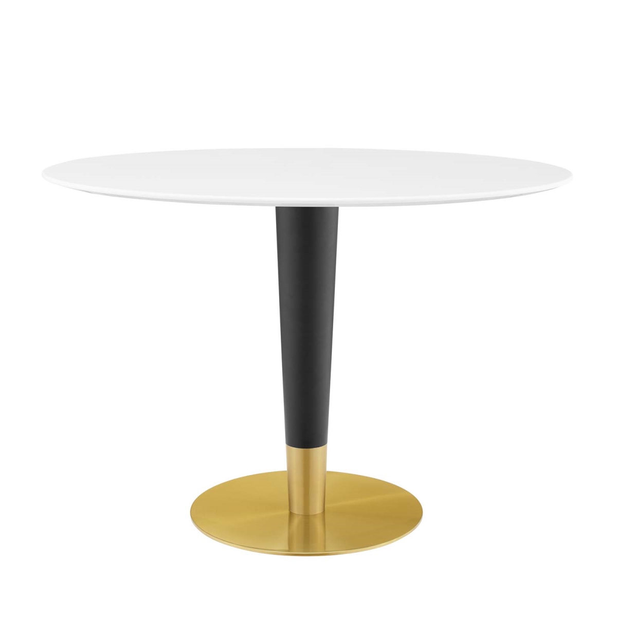 EEI-5124-GLD-WHI 42 in. Zinque Dining Table, Gold White - Oval