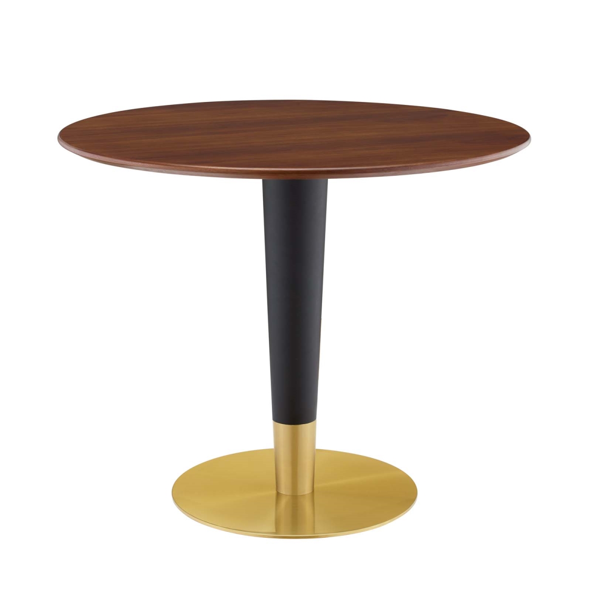EEI-5123-GLD-WAL 36 in. Zinque Dining Table, Gold & Walnut