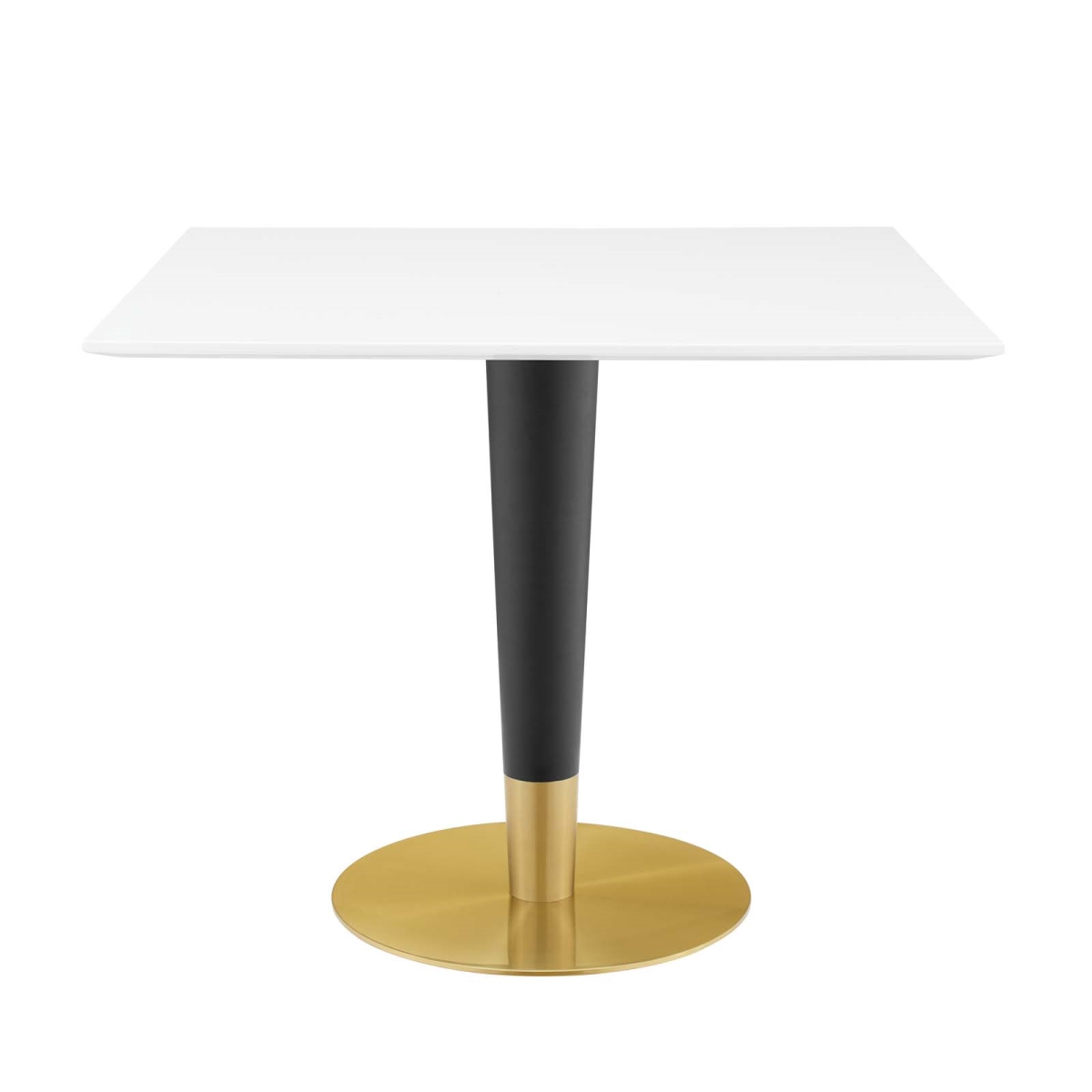 EEI-5120-GLD-WHI 36 in. Zinque Dining Table, Gold White - Square