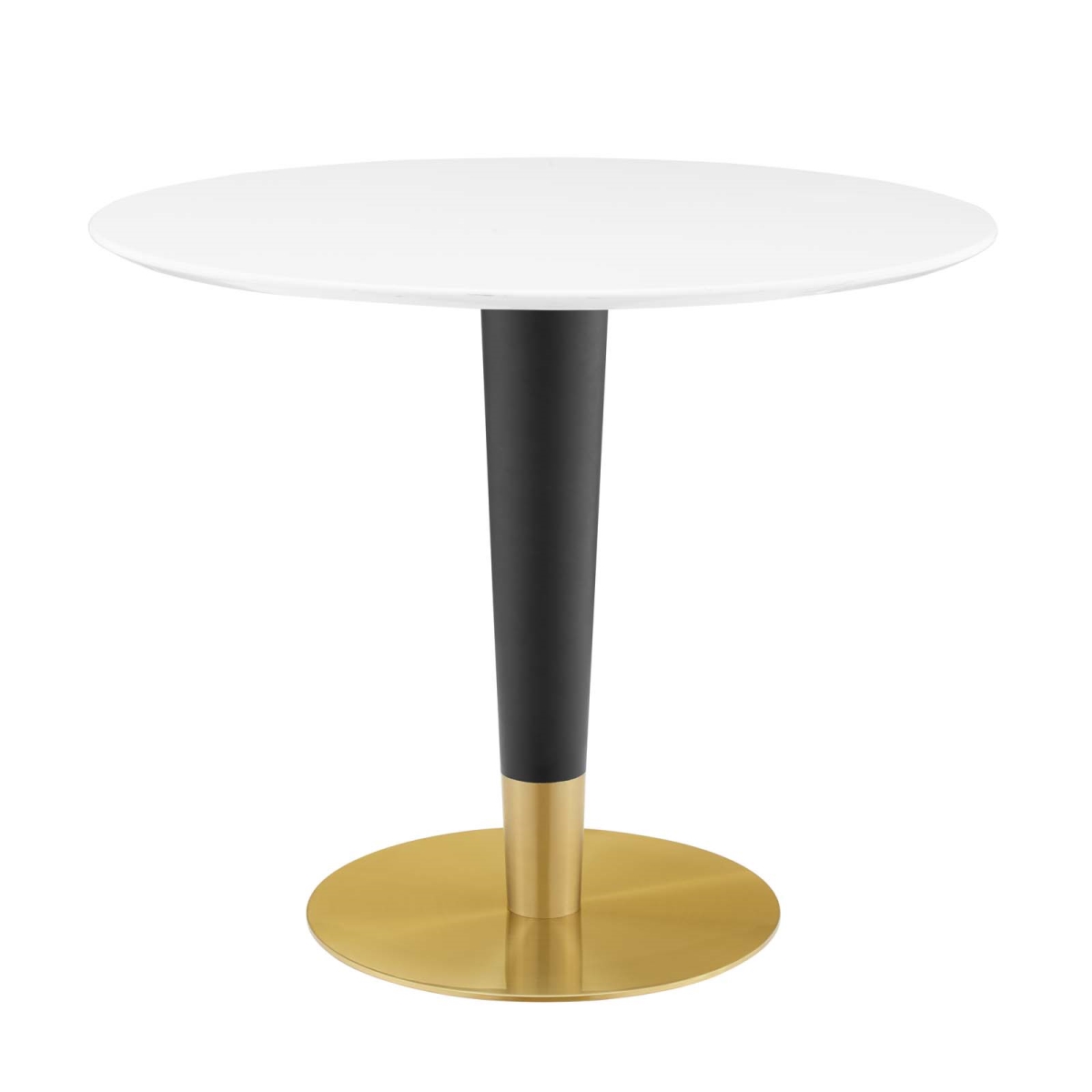 EEI-5117-GLD-WHI 36 in. Zinque Dining Table, Gold White