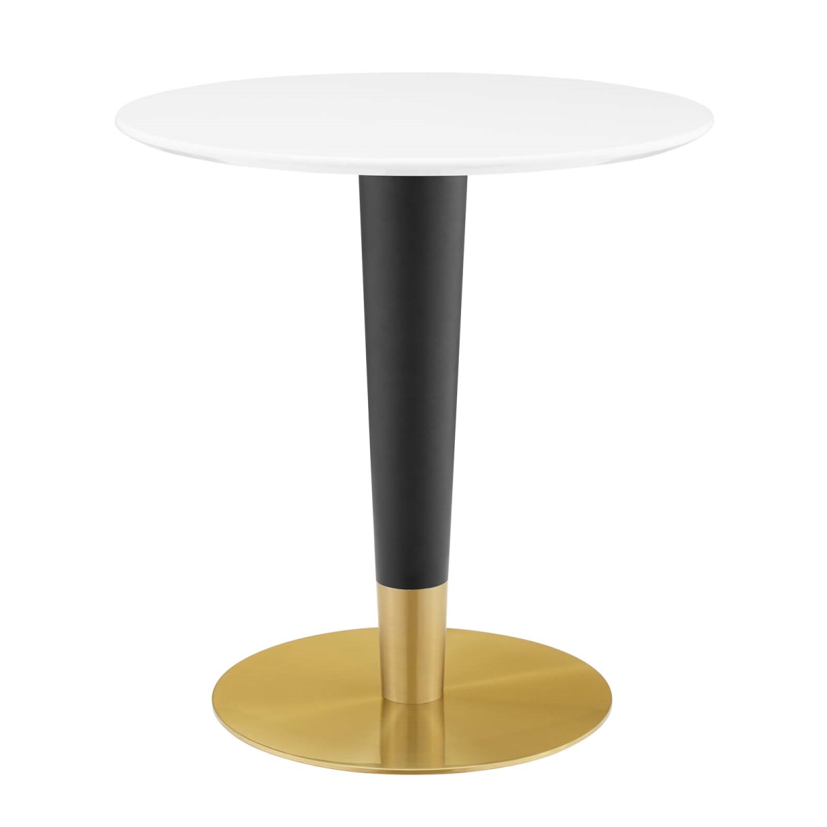 EEI-5116-GLD-WHI 28 in. Zinque Dining Table, Gold & White