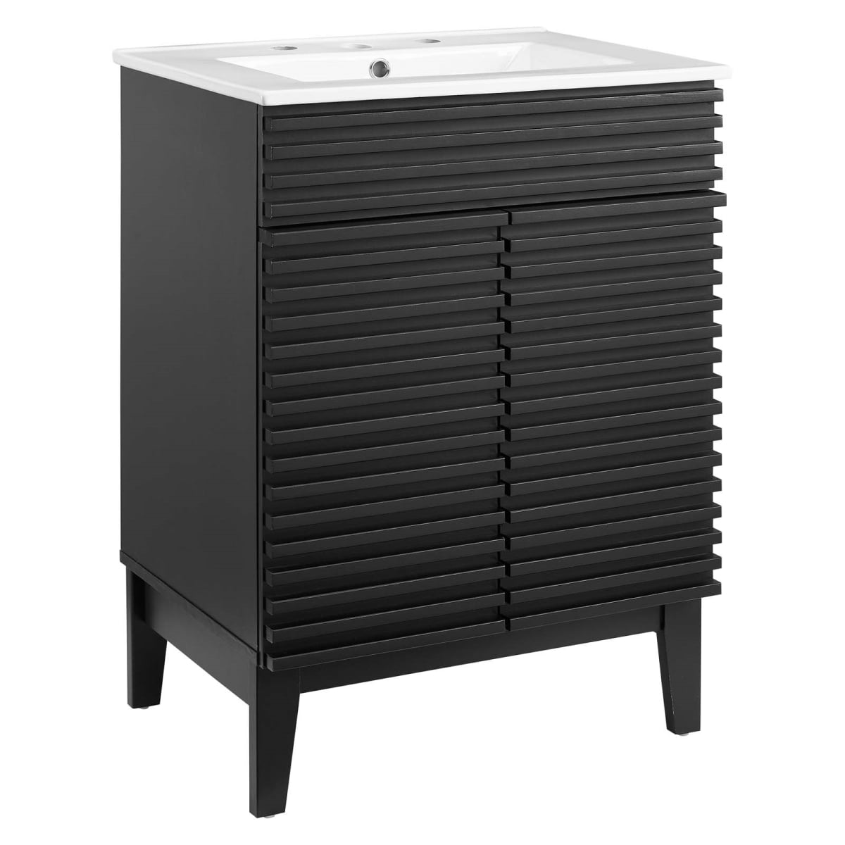 EEI-3860-BLK-WHI Render Bathroom Vanity, Black White