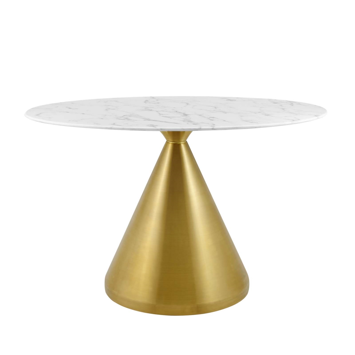 EEI-5340-GLD-WHI 48 in. Tupelo Oval Artificial Marble Dining Table, Gold & White -  Modway Furniture