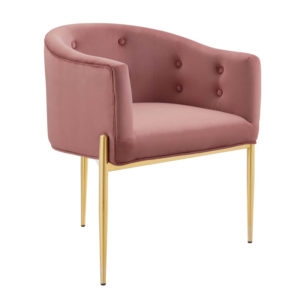 EEI-3903-DUS Savour Tufted Performance Velvet Accent Chair, Dusty Rose