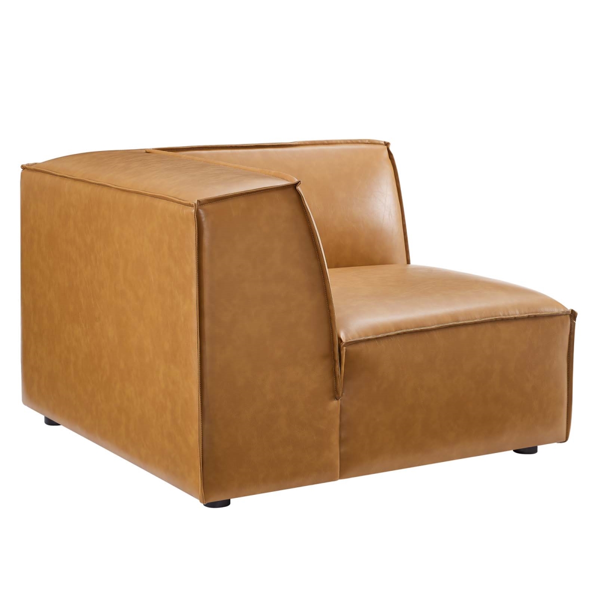 EEI-4494-TAN Restore Vegan Leather Sectional Sofa Corner Chair, Tan