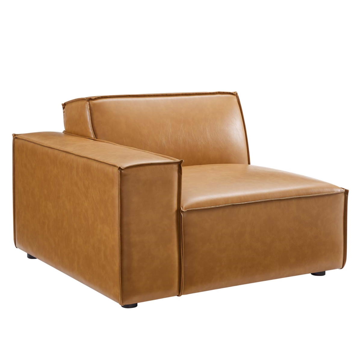 Modway EEI-4492-TAN 28 x 41.5 x 40.5 in. Restore Right-Arm Vegan Leather Sectional Sofa Chair, Tan